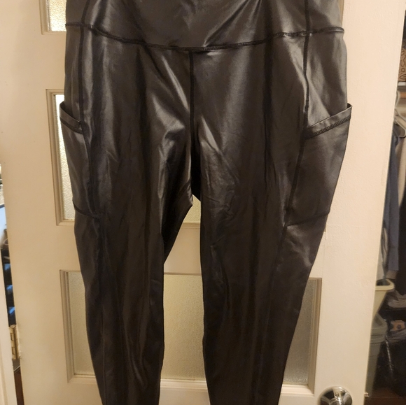 Torrid active, size 3, black pleather leggings - Picture 2 of 5